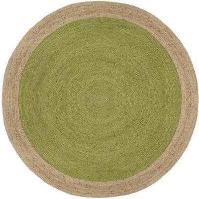 Cayla Fiber Hand-Woven Green Natural Area Rug 6' R ...