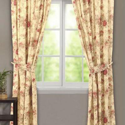 Antique Rose Curtain Panel Set 42x84