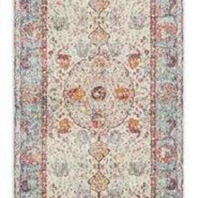 Lonerock Aqua Yellow Area Rug 2'2x6' R36