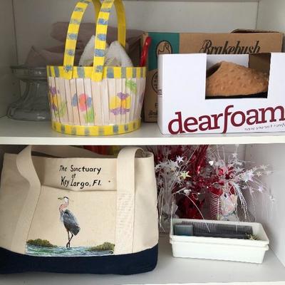 Totes, slippers, holiday items