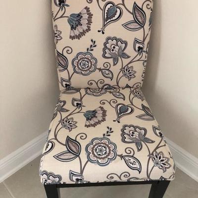 Two Modern Floral Parsons Chairs