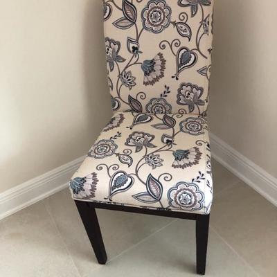 Two Modern Floral Parsons Chairs