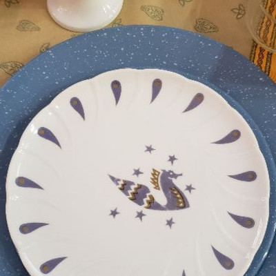 Collectible Air France limoge plates from Concorde
