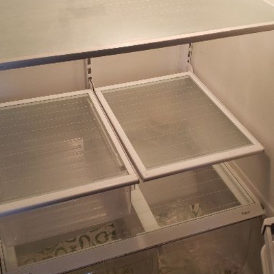Glass shelves inside