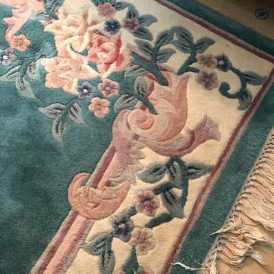 Handcrafted 100% Wool Rug "Floral Bouquet" - $35 (5'x7'6")