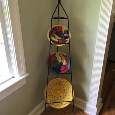 Pottery Bowls and Stand