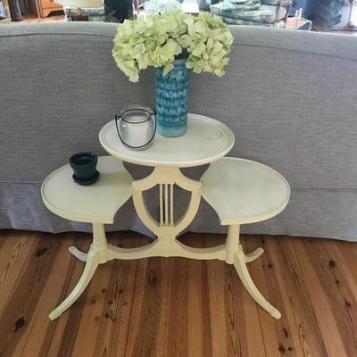 Vintage Handpainted Lyre Plant stand

