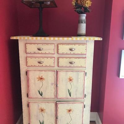 handprinted cabinet

