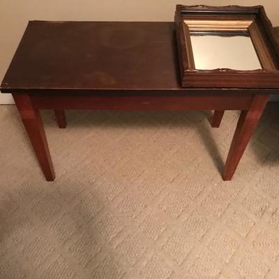 Piano bench and Antique Victorian Frame Mirror