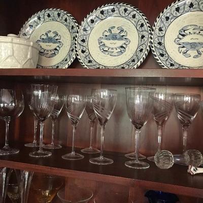 Crab Dishes and Mikasa Stemware