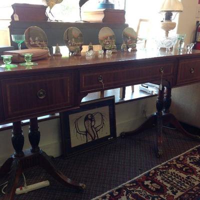 Large matching Sheraton style sideboard