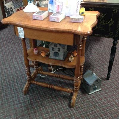 Handmade antique bedside or end table