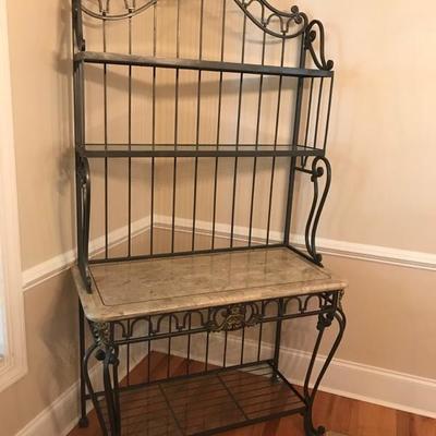 Iron and composite marble bakers rack $449
42 X 20 X 78"