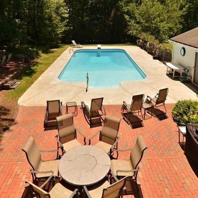 Lots of high end pool side furniture