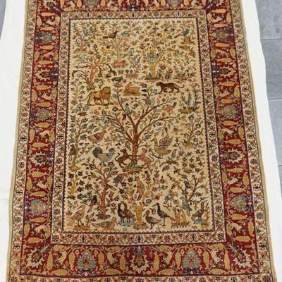 FINE SILK NASR TREE OF LIFE RUG