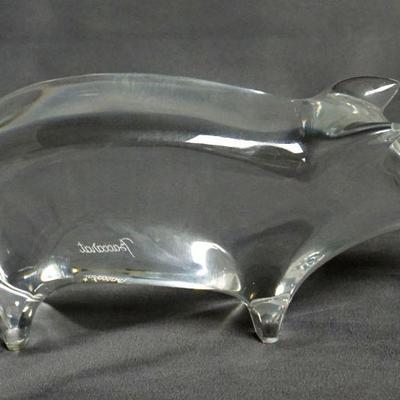 Vintage Baccarat Crystal Pig Figurine Paperweight. Very good condition. 5 1/2" long