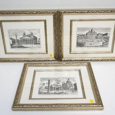 3 GIOVANNI BATTISTA ENGRAVINGS