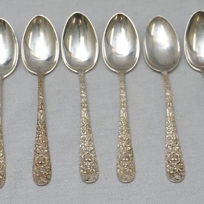 8 STERLING STIEFF ROSE TEASPOONS