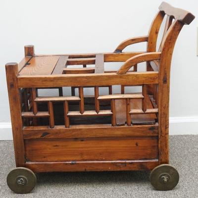 CHINESE ELM WOOD BABY STROLLER
