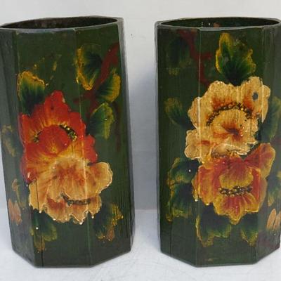 PAIR OF CHINESE BAMBOO VASES