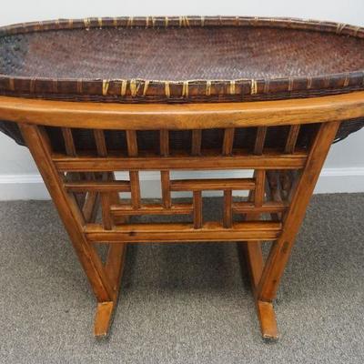 Chinese Basket Bassinet / Cradle. Wood base and liftout basket. Measures 25"x38"x23" tall. 