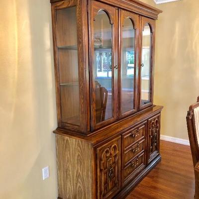 Matching Ethan Allen Fruitwood Breakfront Buffet/Server - $75
and Hutch - $50
(62W  19D)
