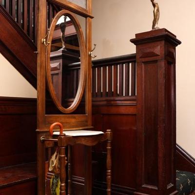 hall tree and victorian umbrella stand