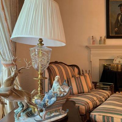Lladro, Winter Wonderland, Waterford Lamp 