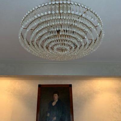 Mid Century Drop Crystal Chandelier 