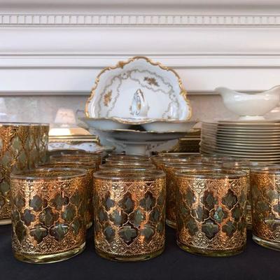 Culver Valencia 24K Gold Plated Glassware 