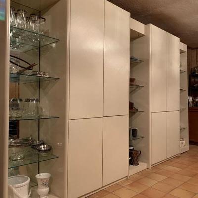 Vintage Mirrored Back Wall Unit Cabinet 