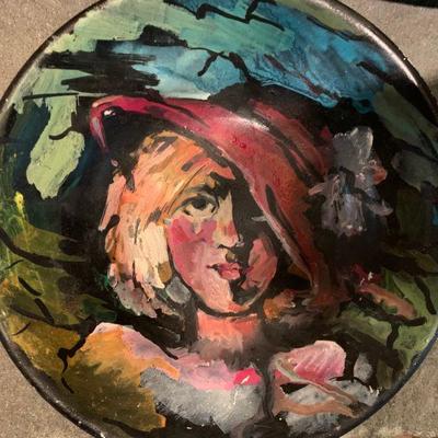 Hand Painted Plate with Portrait 