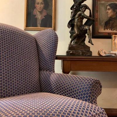 Wingback Armchairs, PAIR 