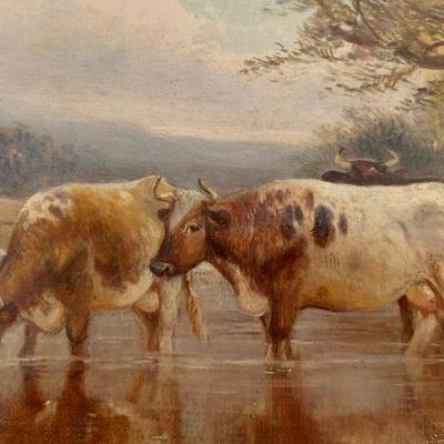 Landscape with Cattle, Signed 