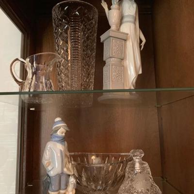 Lladro, Winter Boy with Dog, Cut Crystal 