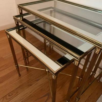 Mirrored Top Nesting Tables 