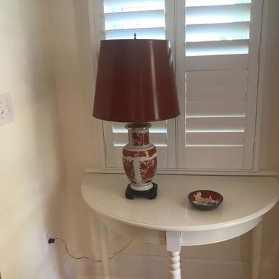 White Demi-lune table