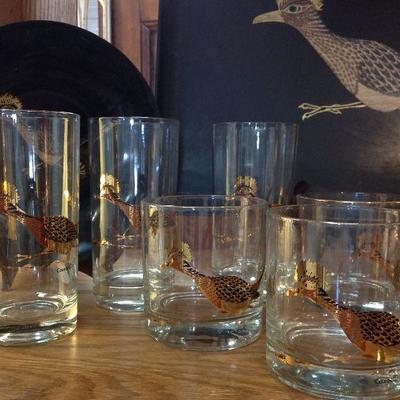 Couroc of Monterey  roadrunner glassware