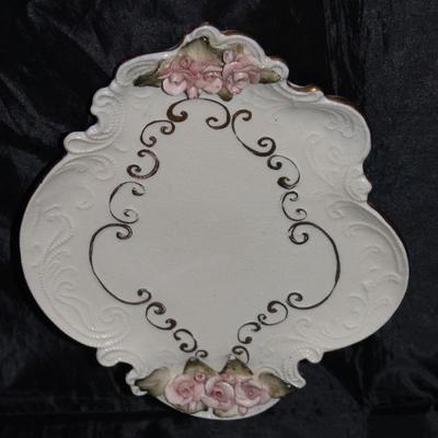 Applied pink roses Dresser Tray 10â€ x 8â€