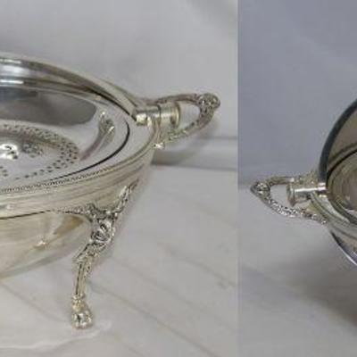 Victorian RARE English silverplate breakfast server/warmer with revolving dome Lid 14â€ w/handles L x 8 1/2â€ W x 8â€ H
