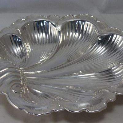 Gorham Silverplate 12â€ clam shell serving bowl 