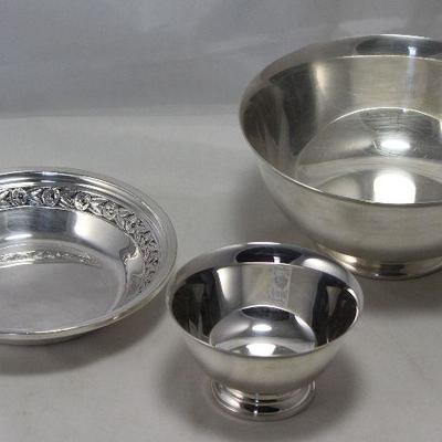 Reed & Barton:  6â€ Bonbon Dish, 6 1/2â€ Paul Revere Bowl, Paul Revere Open sugar bowl 