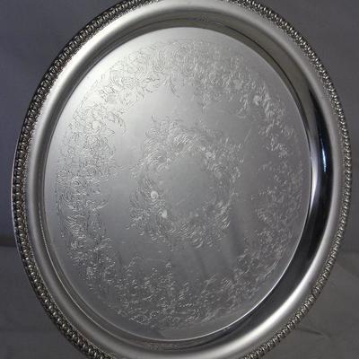 Wilcox Brandon Hall Silverplate 14â€ Round tray