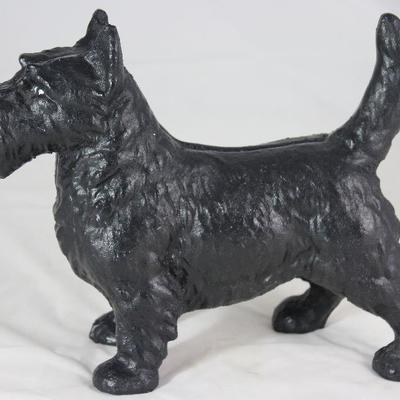 Vintage Black Cast Iron Scottie Dog (8â€H x 19â€)