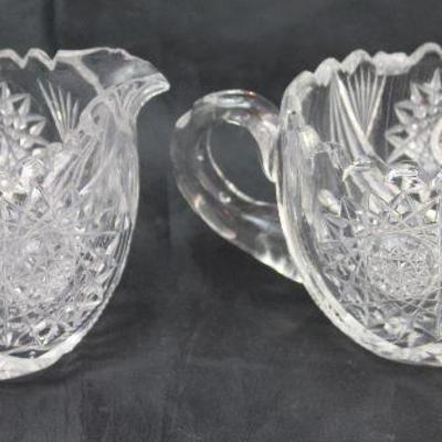 American brilliant cut crystal sugar and creamer