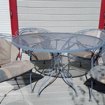 Wrought Iron Patio Set and Shelf
