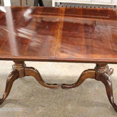  11 Piece Cherry Queen Anne Dining Room Set with Banded and Inlaid Table and Flip Top Server 