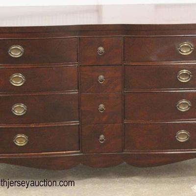 Mahogany Bow Front High Chest and Low Chest 