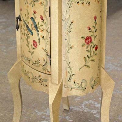  Contemporary Paint Decorated One Door Round Decorator Stand 