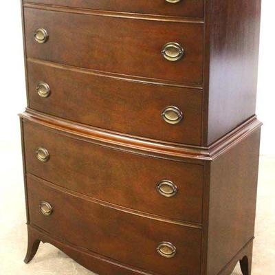  Mahogany Bow Front High Chest and Low Chest 